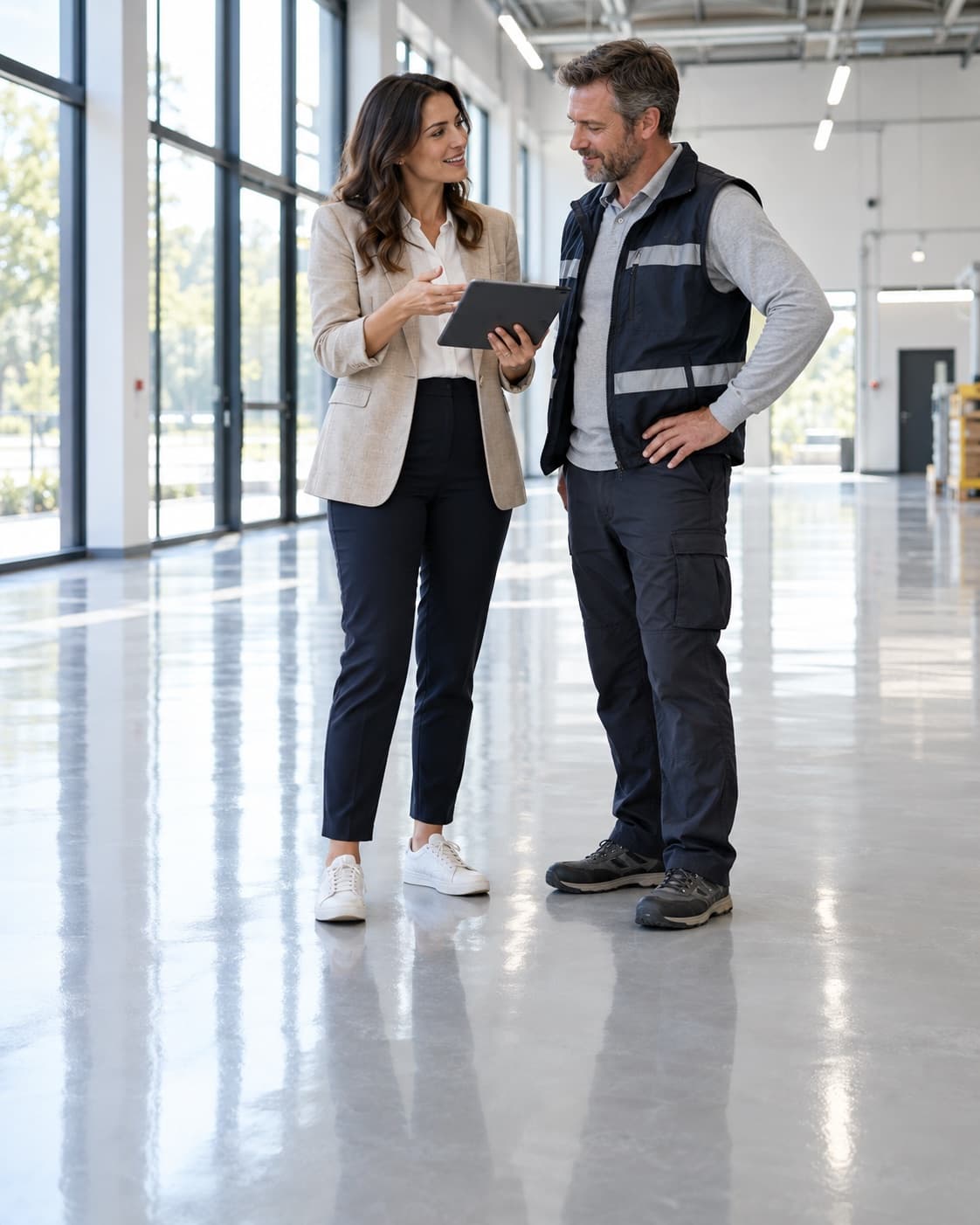 Walking a client through a finished commercial floor